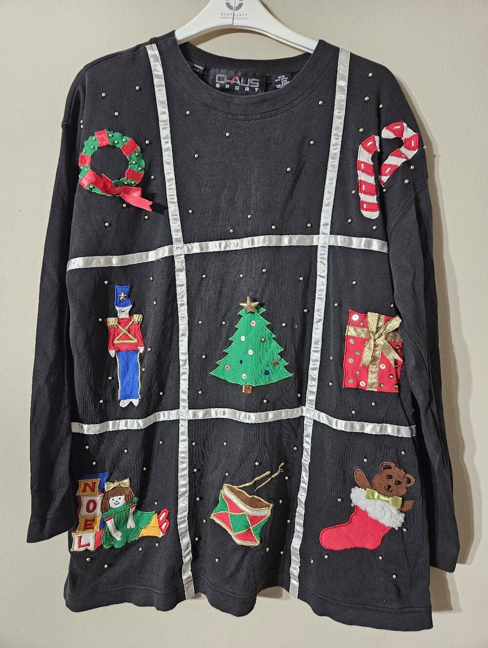 VTG 90s Chaus Sport Christmas Cotton Sweatshirt Medium